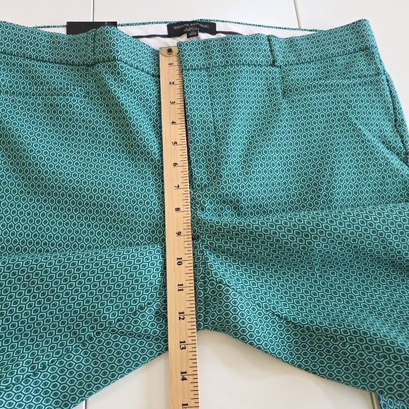 Banana Republic Pants Women 14 Green Geo Pockets Sloan Fit Stretch Ankle Office - Picture 5 of 16